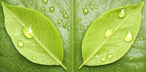 Close-up view of a green leaf background. An abstract nature foliage texture to represent the concept of green business and ecology, featuring organic greenery and a natural product backdrop