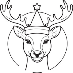 A black and white dear logo type silhouette design