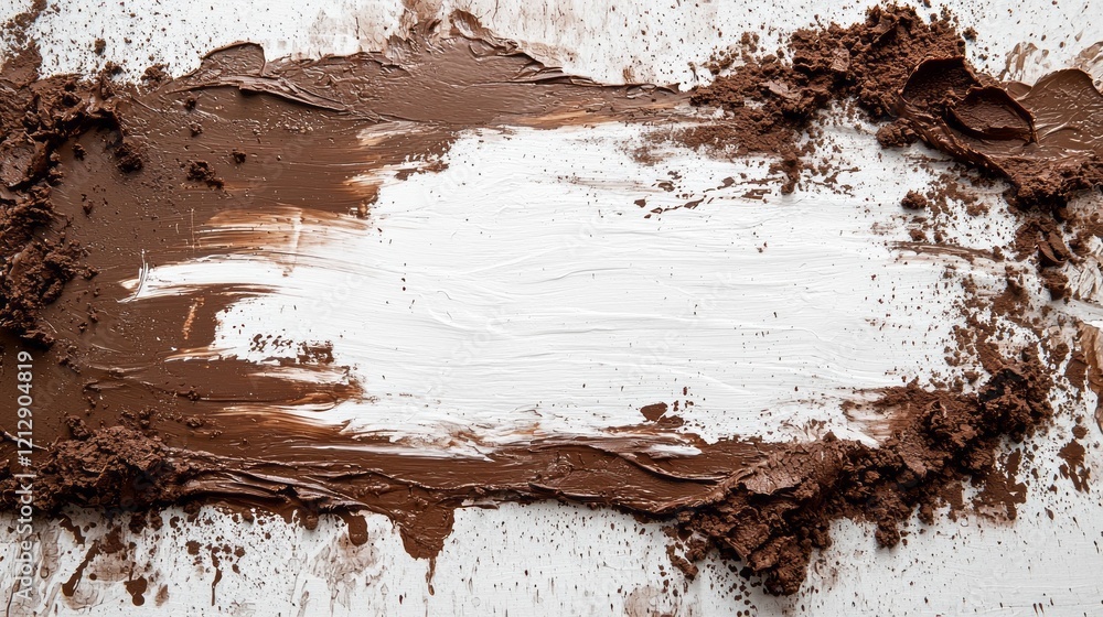Poster experience the artistic fusion of rich mocha mousse and creamy white, spread across a textured surfa
