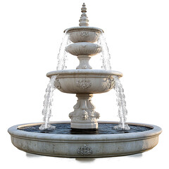 A three tier fountain with water isolated on white background.PNG