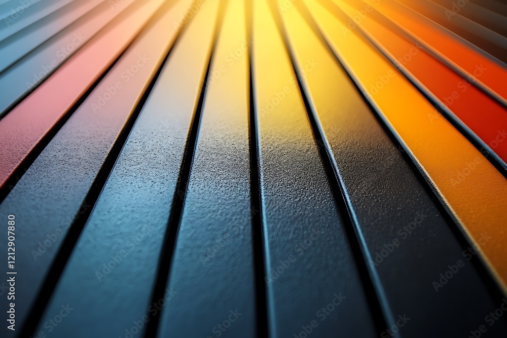 Poster abstract colorful parallel lines converging towards light