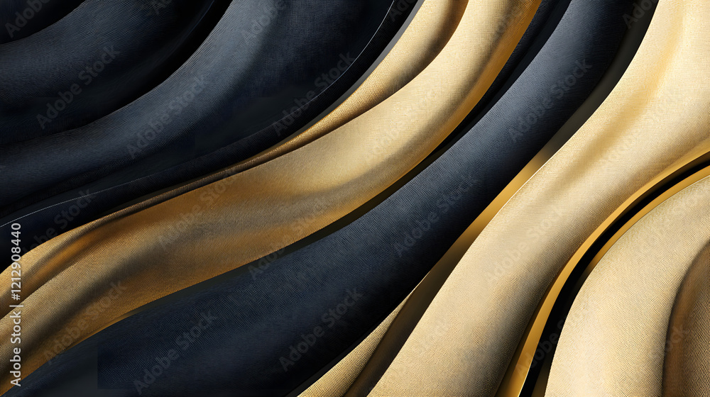 Poster luxurious golden background with satin drapery. 3d illustration, 3d rendering.3d abstract modern bus