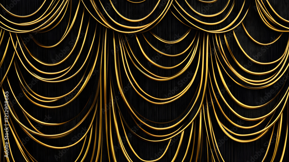 Poster luxurious golden background with satin drapery. 3d illustration, 3d rendering.3d abstract modern bus