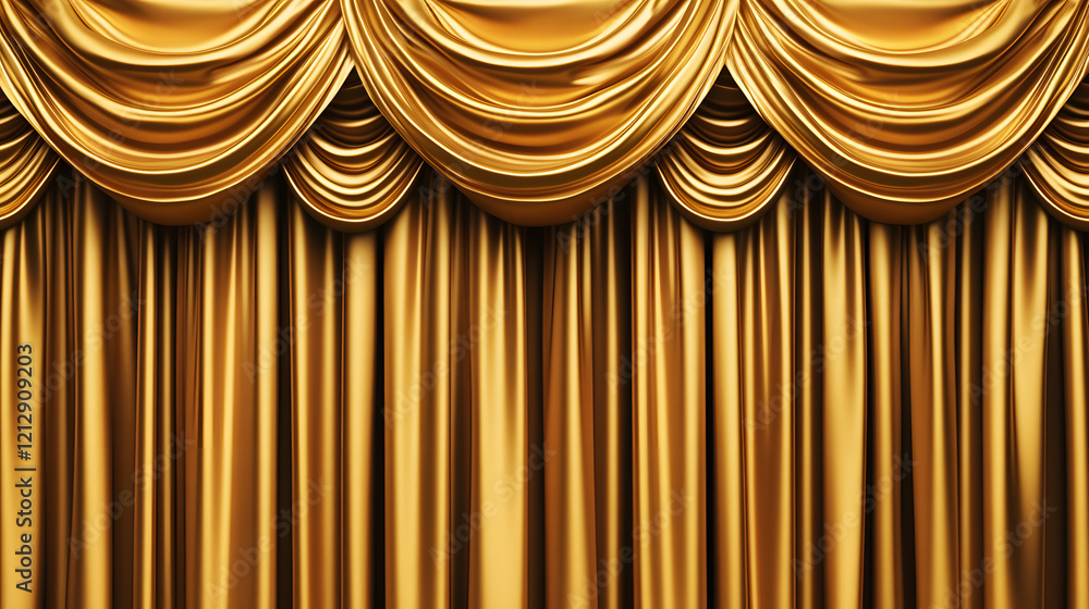 Poster luxurious golden background with satin drapery. 3d illustration, 3d rendering.3d abstract modern bus