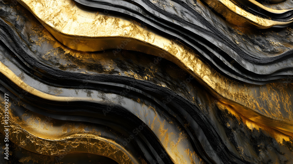 Poster luxurious golden background with satin drapery. 3d illustration, 3d rendering.3d abstract modern bus