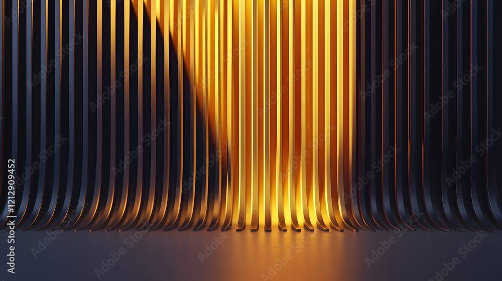 Poster luxurious golden background with satin drapery. 3d illustration, 3d rendering.3d abstract modern bus