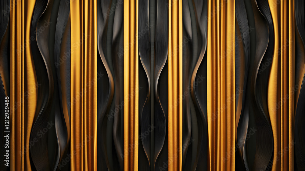 Poster luxurious golden background with satin drapery. 3d illustration, 3d rendering.3d abstract modern bus