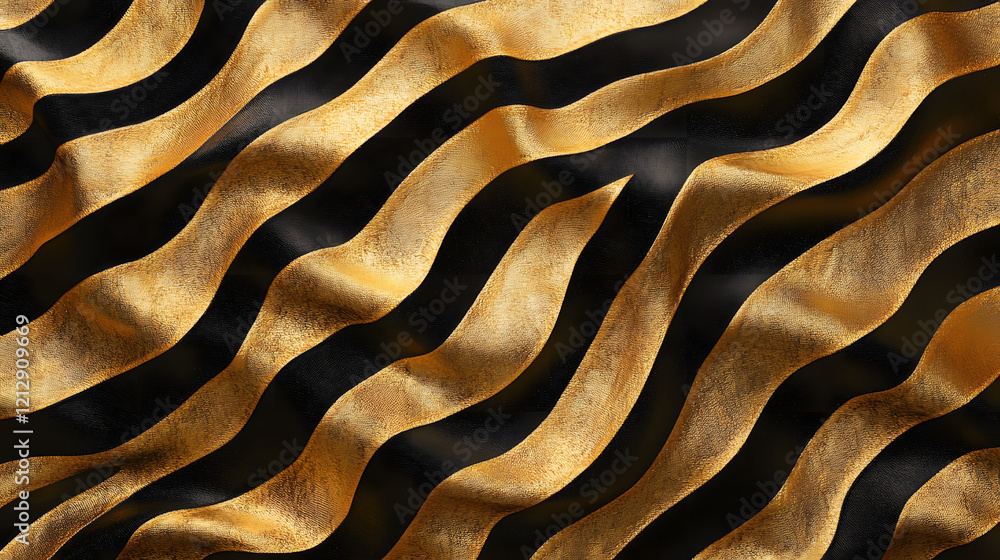 Poster luxurious golden background with satin drapery. 3d illustration, 3d rendering.3d abstract modern bus