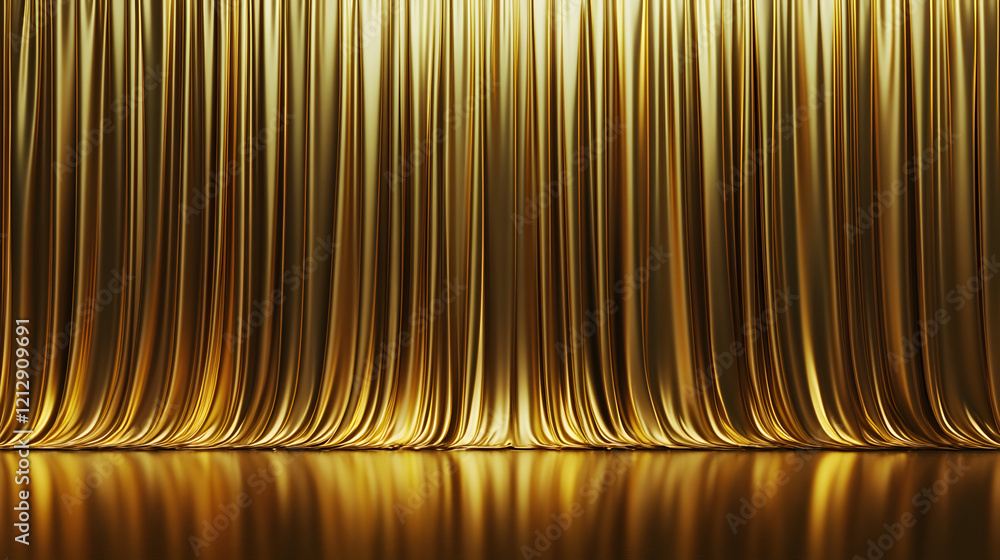 Poster luxurious golden background with satin drapery. 3d illustration, 3d rendering.3d abstract modern bus