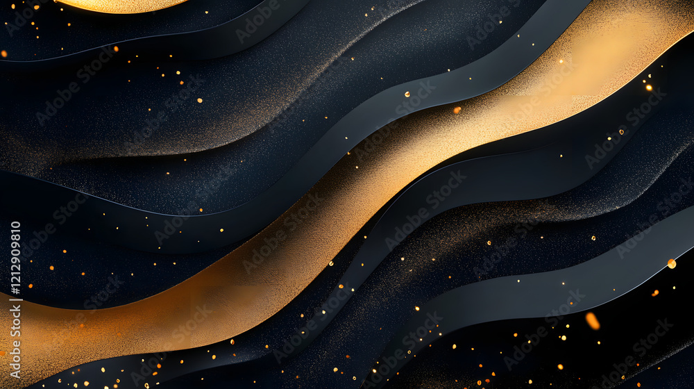 Poster luxurious golden background with satin drapery. 3d illustration, 3d rendering.3d abstract modern bus
