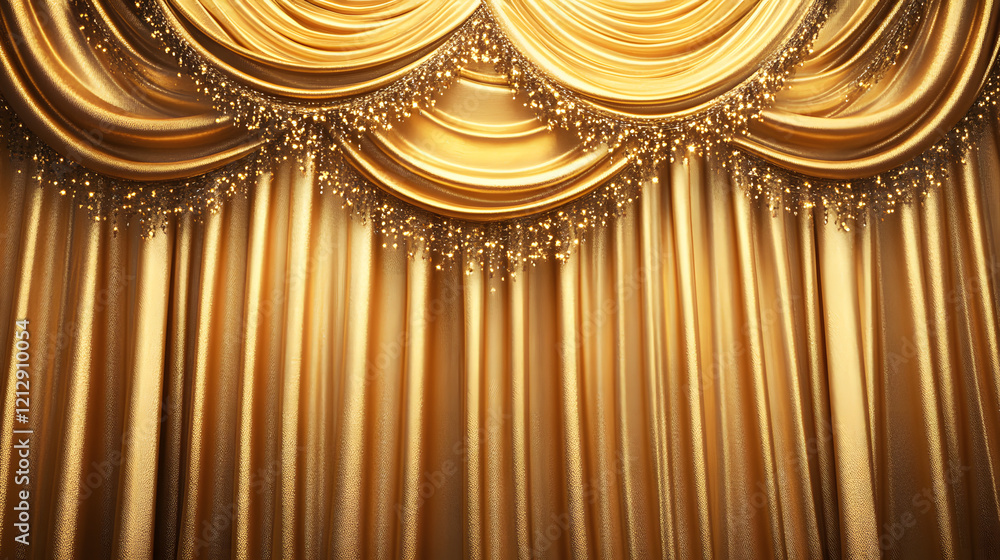 Poster luxurious golden background with satin drapery. 3d illustration, 3d rendering.3d abstract modern bus