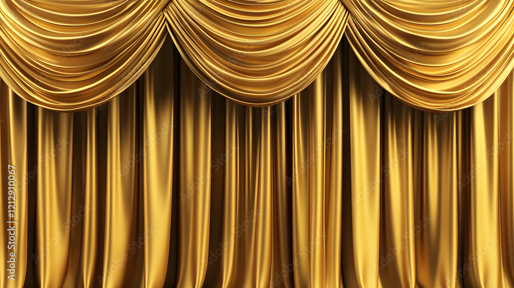 Poster luxurious golden background with satin drapery. 3d illustration, 3d rendering.3d abstract modern bus
