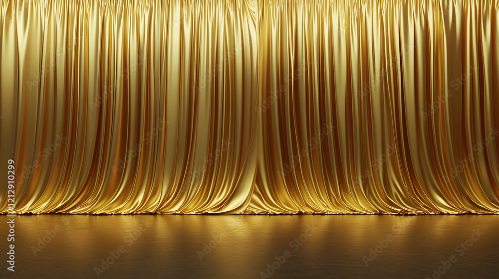 Poster luxurious golden background with satin drapery. 3d illustration, 3d rendering.3d abstract modern bus