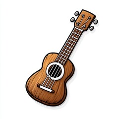 Fototapeta premium A vibrant and charming illustration of a wooden ukulele featuring a glossy finish and intricate details for music lovers