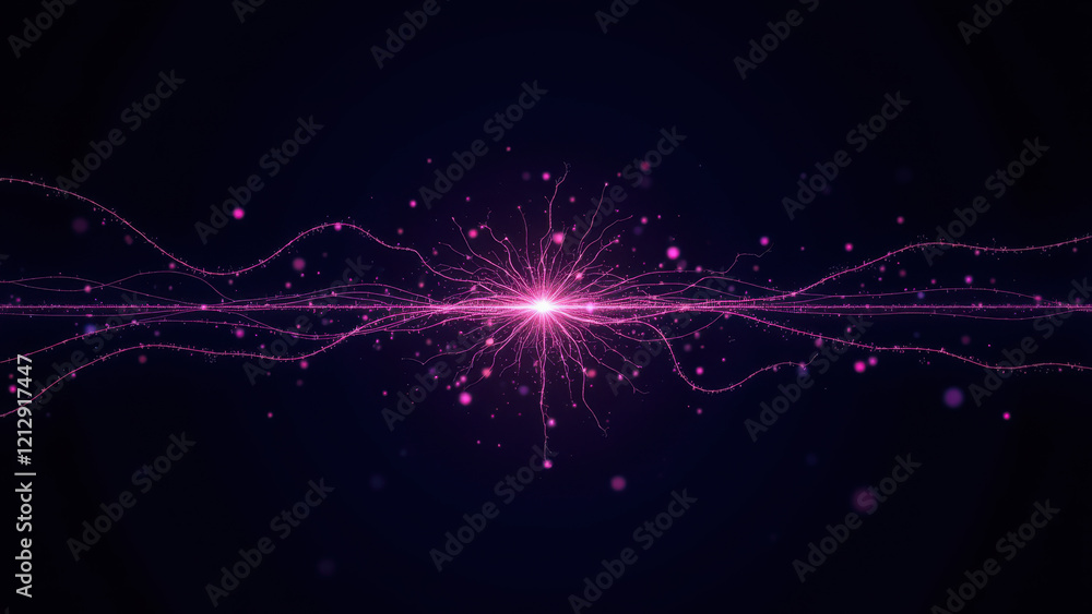Aufkleber gamma ai explosion with particle effects on dark background.