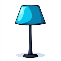 Fototapeta premium Stylish blue lamp with a smooth, glossy shade and sturdy black base, perfect for modern home decor and lighting solutions.