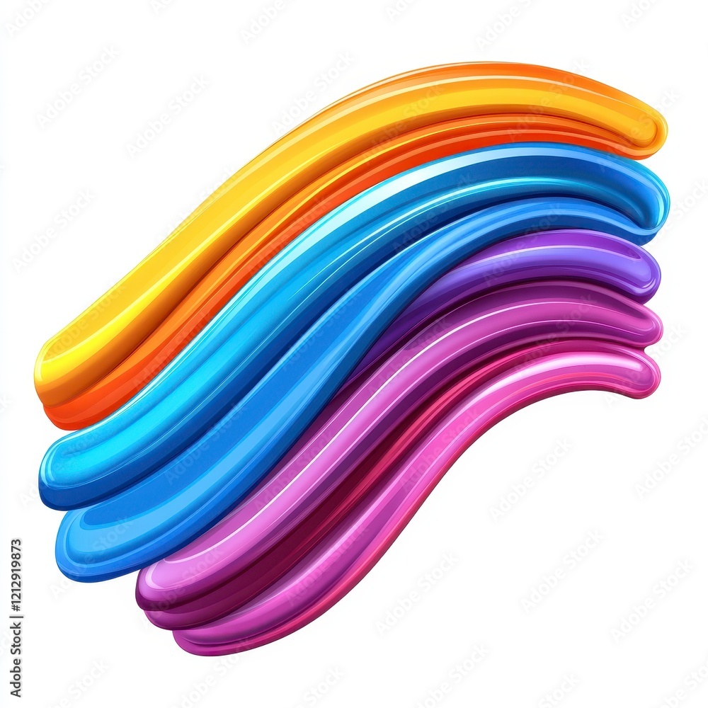 Poster abstract colorful waves in vibrant shades creating a modern and playful backdrop for creative design