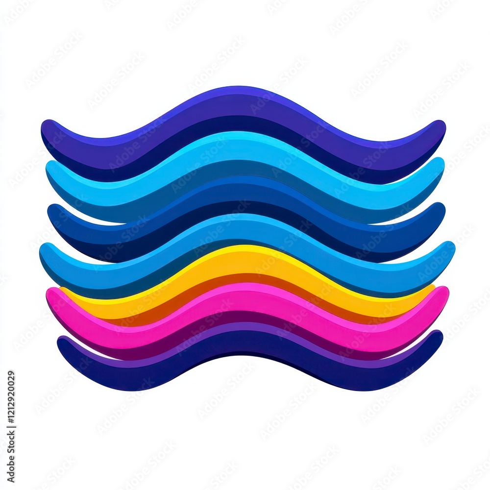 Poster abstract colorful wave pattern symbolizing harmony and fluidity in design, featuring vibrant hues of