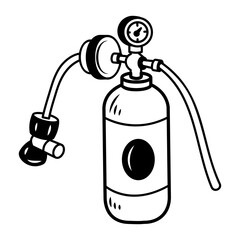 Oxygen tank icon in doodle style