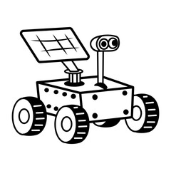 Autonomous rover icon in drawing style