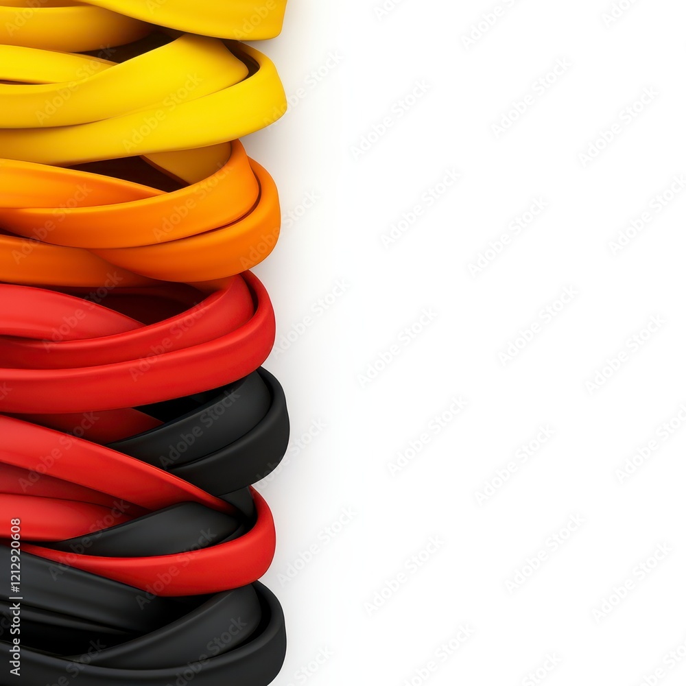 Poster colorful rubber bands intertwined in a vibrant display showcasing flexibility and creativity in ever