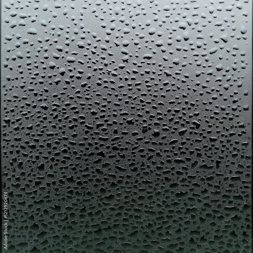 Poster a close-up view of condensation on glass showcasing a texture of droplets creating an abstract patte