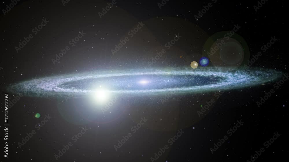 Wall mural sombrero galaxy rotating in deep space. animation based on image by nasa