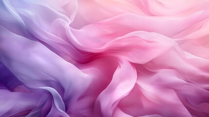 Obraz premium Draped pastel fabric shows soft waves of purple and pink
