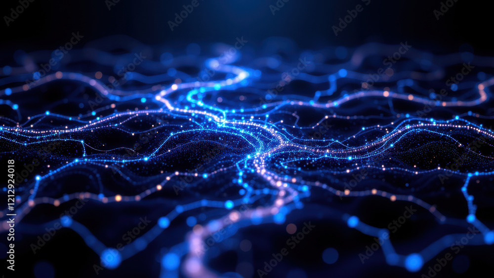 Poster gamma ai neural network in blue with dark background.