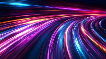 Abstract Colorful Light Trails Speed Motion Blur