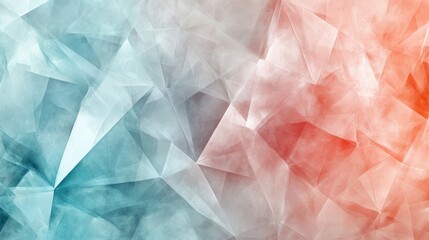 Fototapeta premium Abstract Teal and Coral Geometric Crystal Pattern