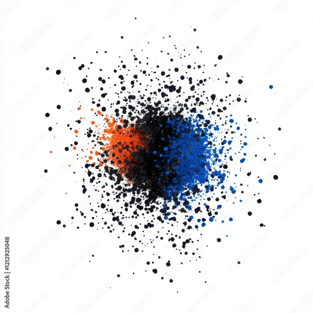 Poster dynamic explosion of colored paint droplets creating a visually striking abstract artwork with vibra