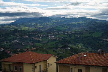 Residential buildings in San Marino with vibrant landscape view