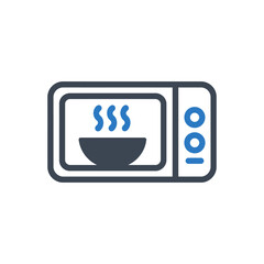 Microwave with Steaming Bowl Icon