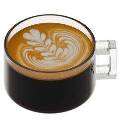 3d render cup of coffee with transparent background