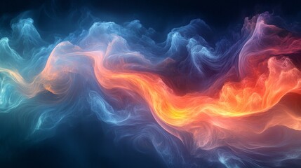 Fototapeta premium Abstract swirling fiery and icy cosmic waves