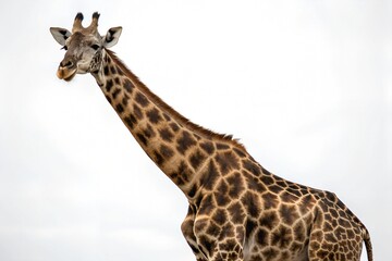 Naklejka premium a giraffe with white background