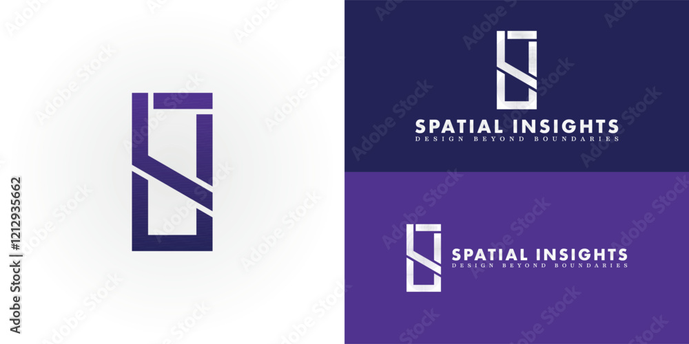 Poster the dynamic logo design features the initials si creatively intertwined, creating a unique and visua