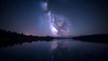 nature night with starry sky, Generated image