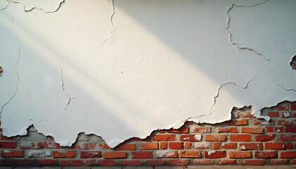 peeling wall texture revealing bricks, Generated image