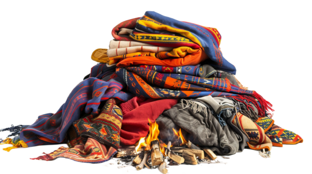Cozy Blanket Pile on transparent background.PNG