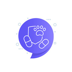 pills for pets or antiviral medicine line icon, vector