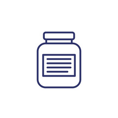 sport nutrition or protein line icon on white