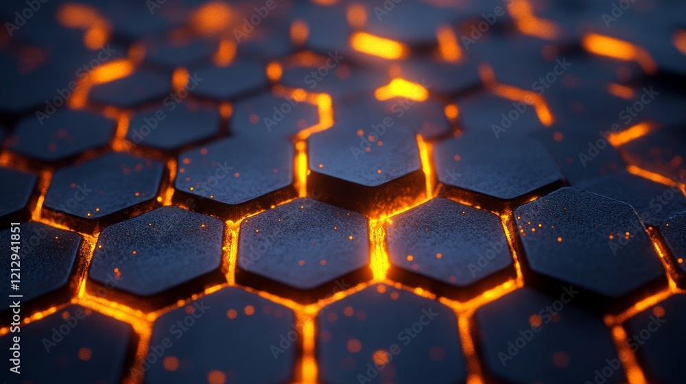 Poster glowing hexagonal pattern abstract background