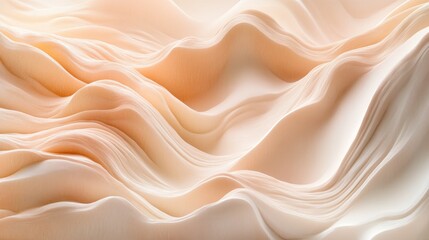 Fototapeta premium Abstract Beige Fabric Waves Soft Texture Pattern