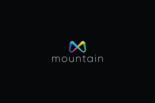 Letter M Infinity multiply 3d modern colorful mountain logo