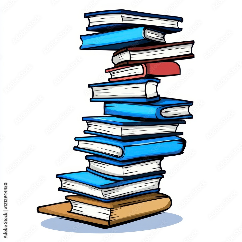 Poster a vibrant stack of colorful books depicting the joy of reading and the timeless value of knowledge a