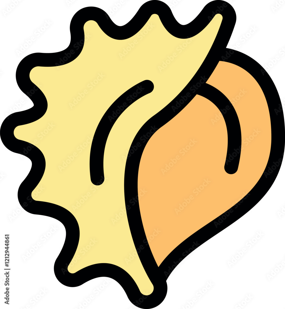 Poster simple yet elegant seashell icon capturing the essence of ocean life, suitable for various design pr