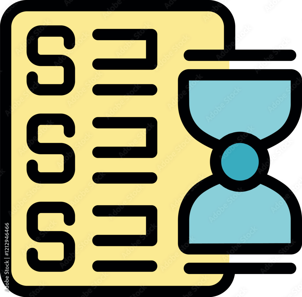 Aufkleber hourglass passing by checklist symbolizing effective time management, successful task completion, an