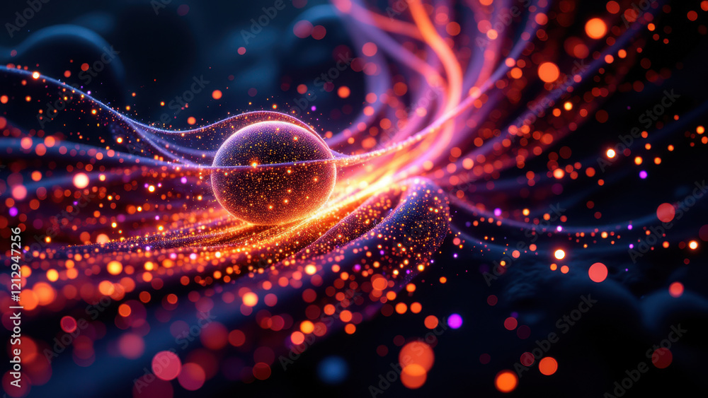 Poster a captivating digital art image featuring abstract representations of gamma ai with vibrant colors a